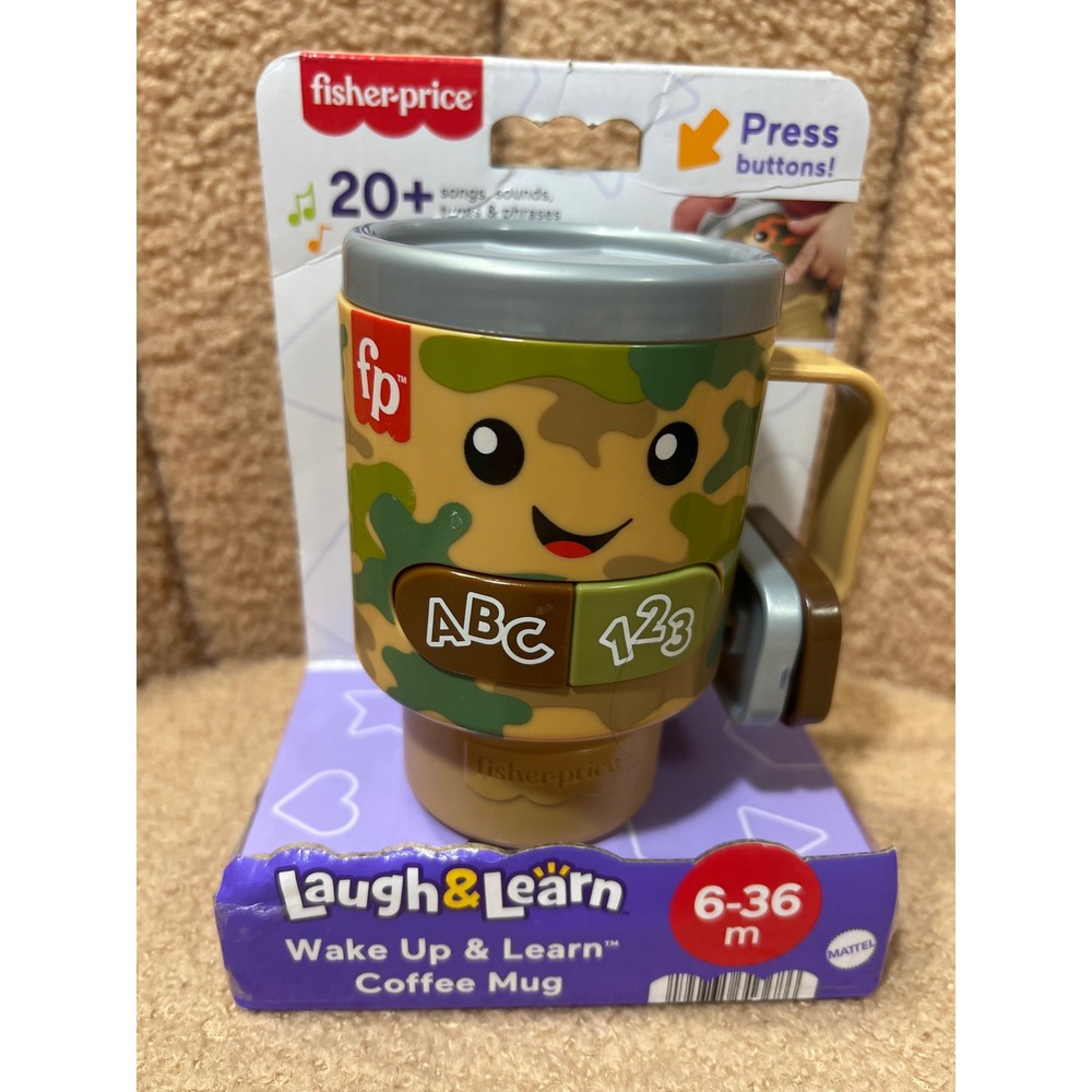Fisher-Price Laugh & Learn Wake Up & Learn Coffee Mug Camo Toy HJR18 6-36M